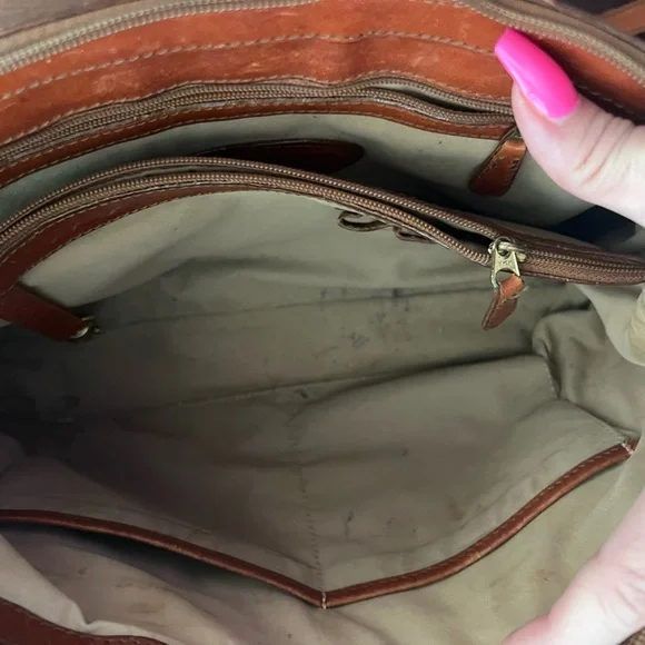 Brahmin Crocodile Embossed Brown Handbag - Picture 7 of 9